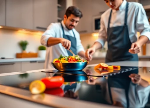 Top Picks for the Best Induction Hob: Cook Smarter, Not Harder Chef cooking on the best induction hob, showcasing vibrant food preparation in a modern kitchen.