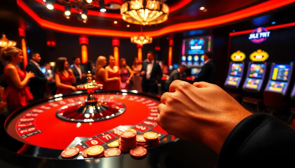 Experience the thrill of winning at https://jili777.fit/ with poker chips and roulette excitement.