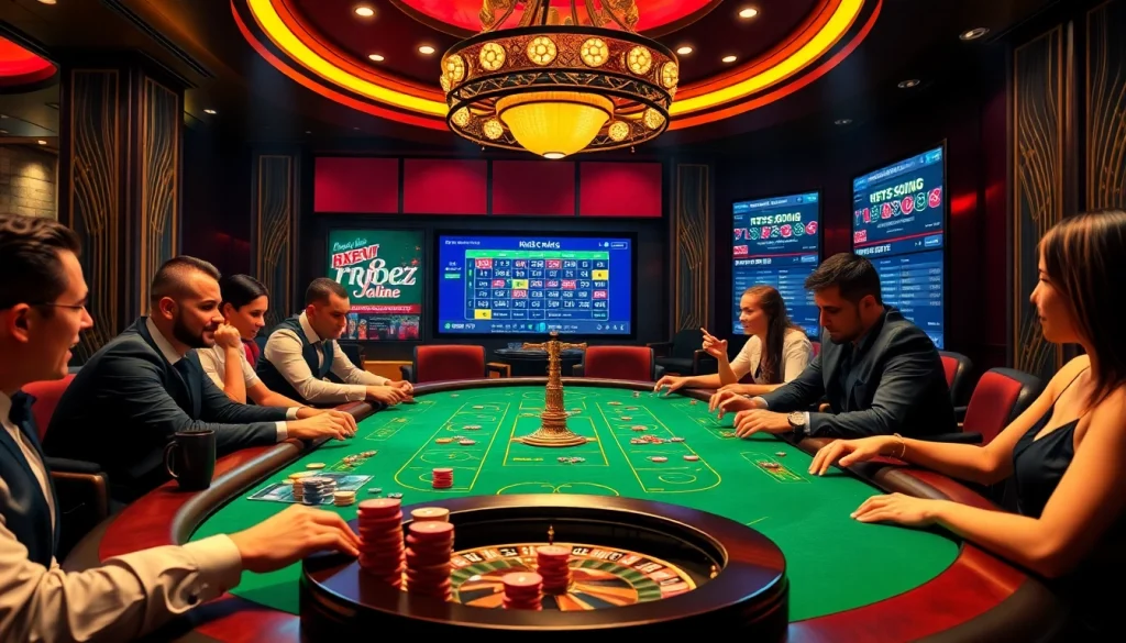 Exciting poker action at a premium casino scene featuring https://rr88ez.com/ brand elements in view.